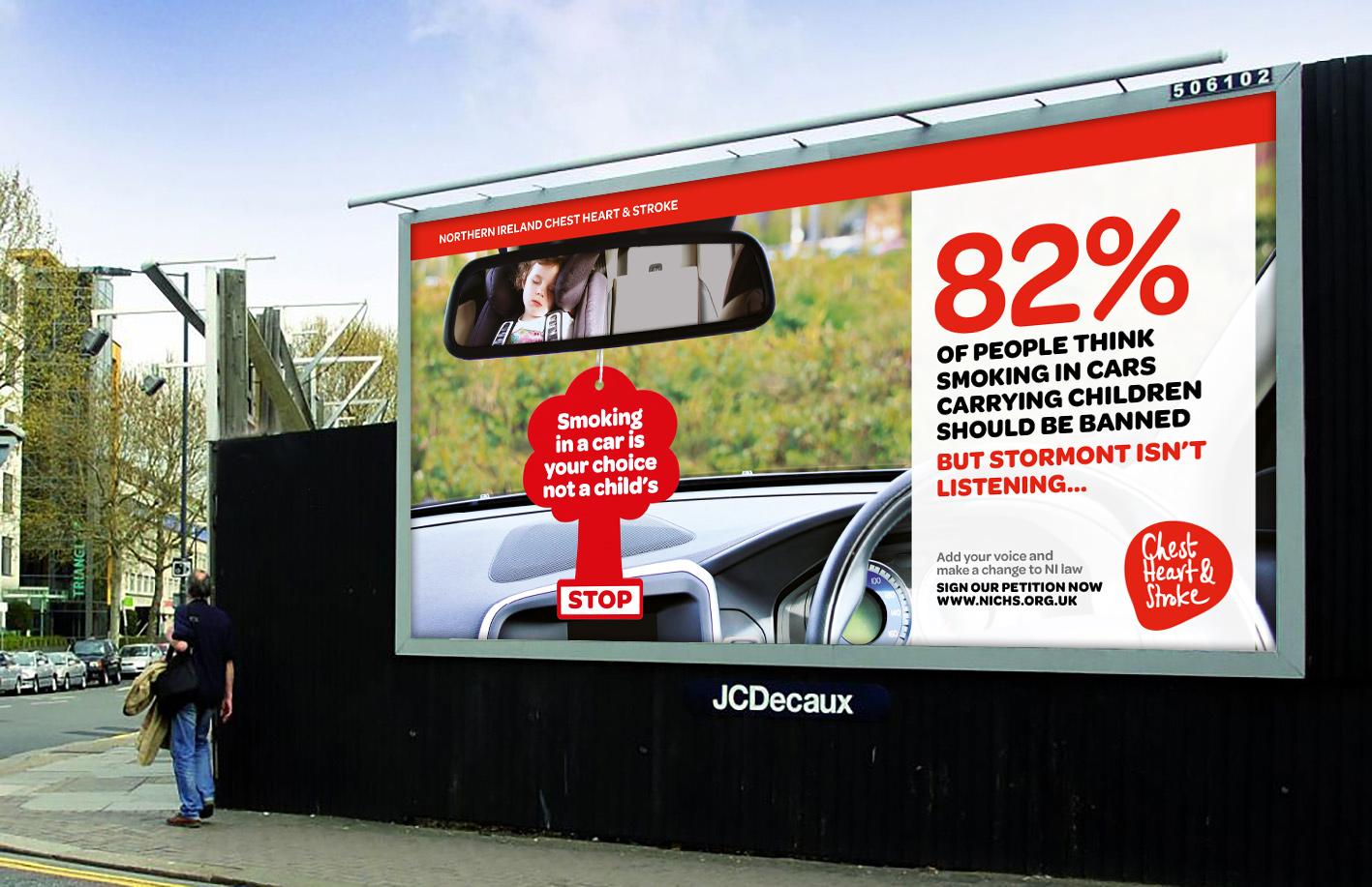 NICHS Smoking in cars campaign billboard